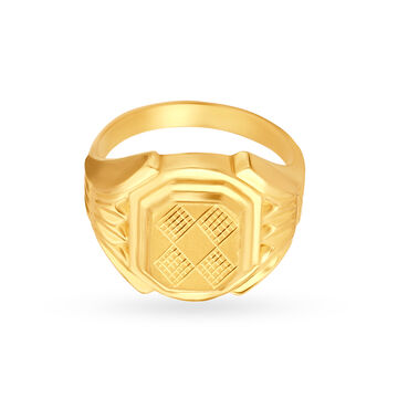 Intriguing 22 Karat Yellow Gold Octagonal Finger Ring