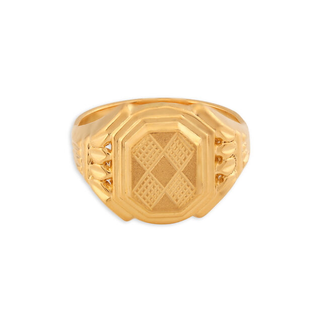 Intriguing 22 Karat Yellow Gold Octagonal Finger Ring 4