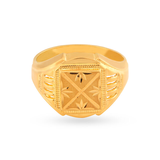 Stately 22 Karat Yellow Gold Floral Ring,,hi-res 2