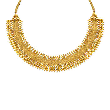 Majestic 22 Karat Yellow Gold Beaded Choker Necklace