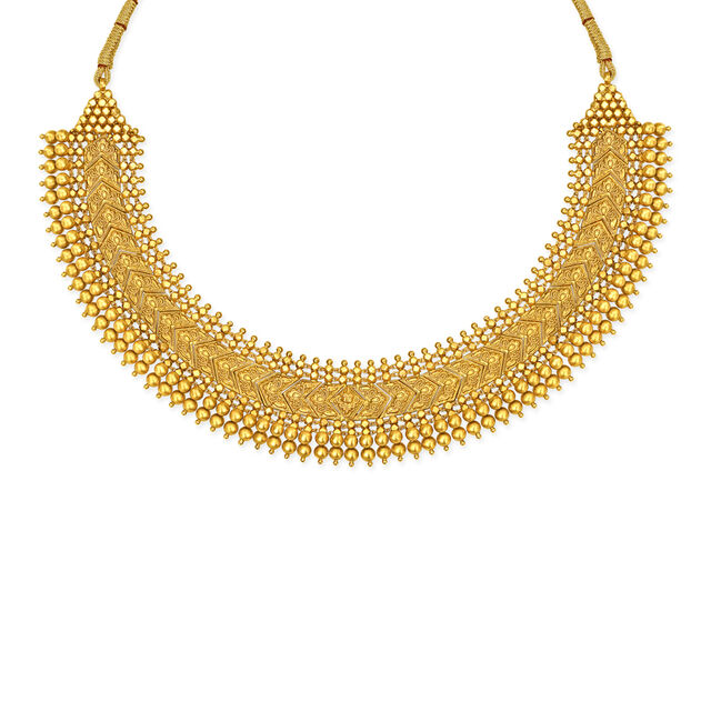 Majestic 22 Karat Yellow Gold Beaded Choker Necklace,,hi-res 