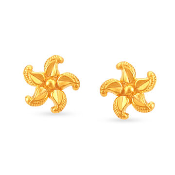 Charming 22 Karat Gold Star Stud Earrings