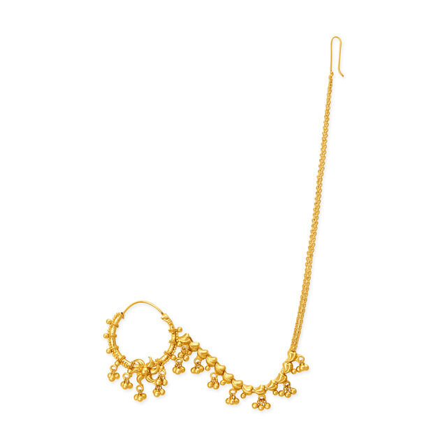 Marvelous Yellow Gold Bead Charm Nath 