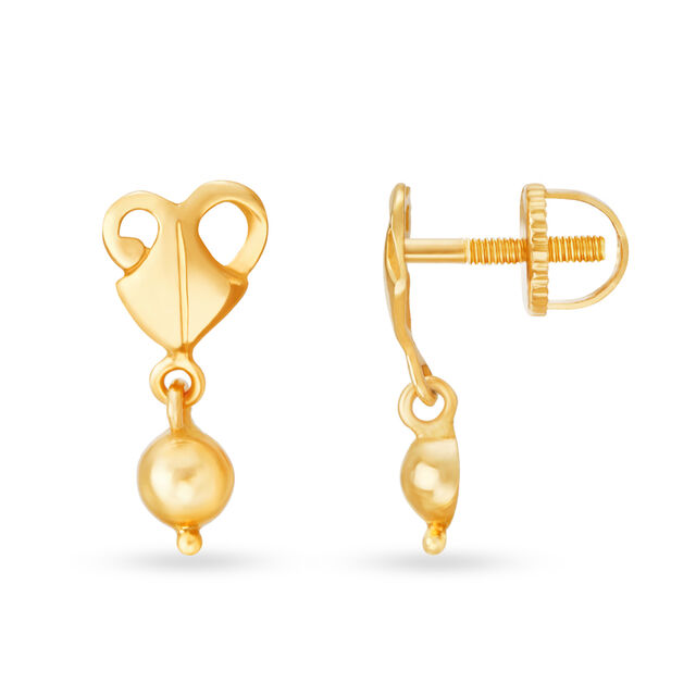Alluring 22 Karat Yellow Gold Abstract Drop Earrings,,hi-res
