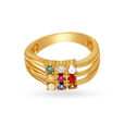 Gleaming 22 Karat Yellow Gold And Diamond Square Studded Finger Ring,,hi-res 2