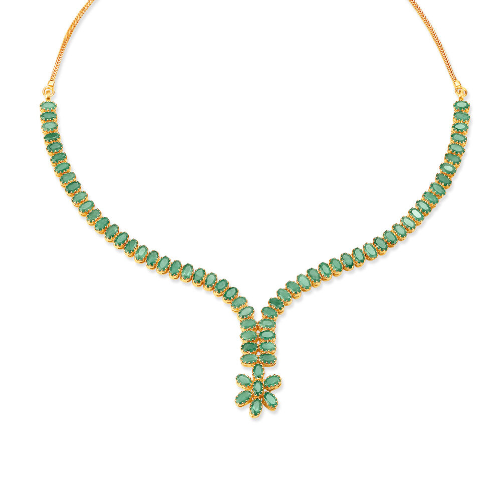 Emerald diamond necklace tanishq online