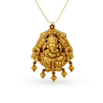 Majestic Ganesha Gold Pendant