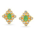 Rhombic Emerald Gold Pendant And Earrings Set,,hi-res 2