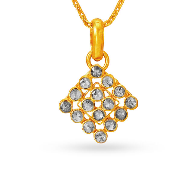 Aesthetic Pendant and Earrings Set with Un-cut Diamonds 2