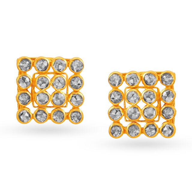 Aesthetic Pendant and Earrings Set with Un-cut Diamonds 4