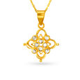 Winsome Diamond Chakri Gold Pendant And Earrings Set,,hi-res 2