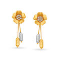 Pleasing 22 Karat Yellow Gold Flower and Tassel Drop Earrings,,hi-res 