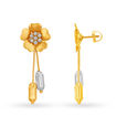 Pleasing 22 Karat Yellow Gold Flower and Tassel Drop Earrings,,hi-res 2