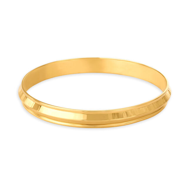 Classic Yellow Gold Ridged Kada,,hi-res 