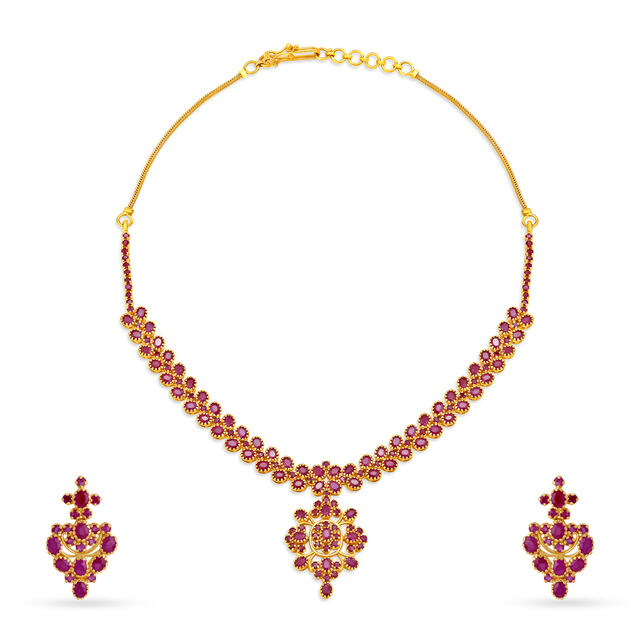 Radiant Ruby Necklace Set 