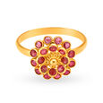 Elevated 22 Karat Yellow Gold Floral Design Finger Ring,,hi-res 2