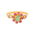 Lovely 22 Karat Gold And Emerald Floral Ring,,hi-res 4
