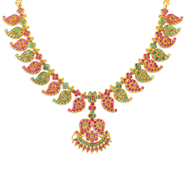 Opulent Ruby and Emerald Gold Necklace,,hi-res 