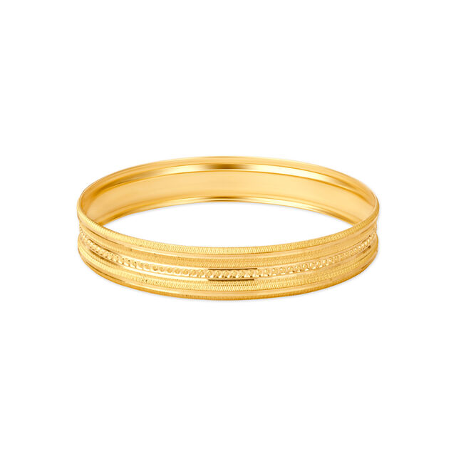 Timeless Yellow Gold Decorated Bangle,,hi-res 