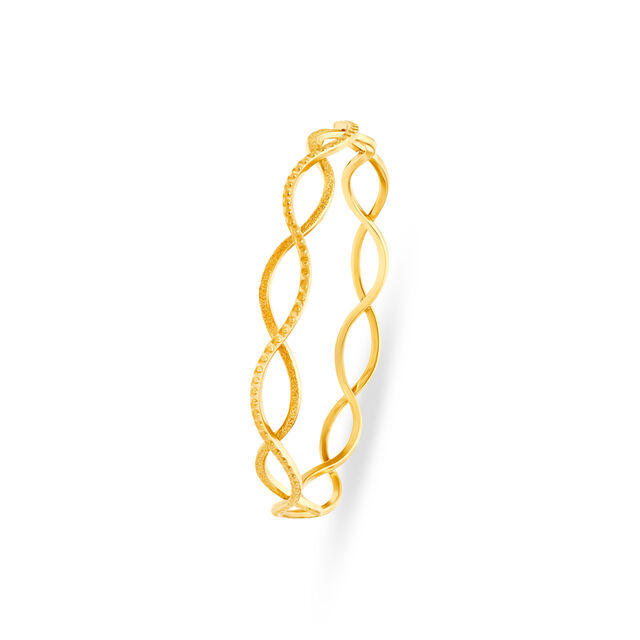 Enchanting Yellow Gold Entwined Bangle 2