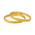 Arresting Yellow Gold Etched Bangles,,hi-res 
