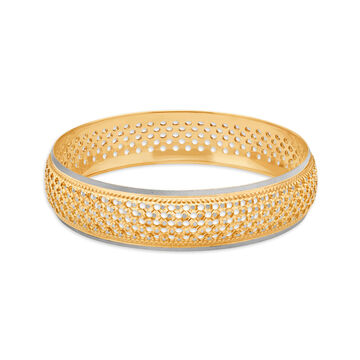 Scintillating Yellow Gold Circular Matrix Bangle