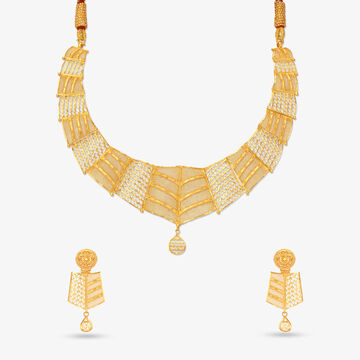 Heirloom Weave Gold Necklace Set