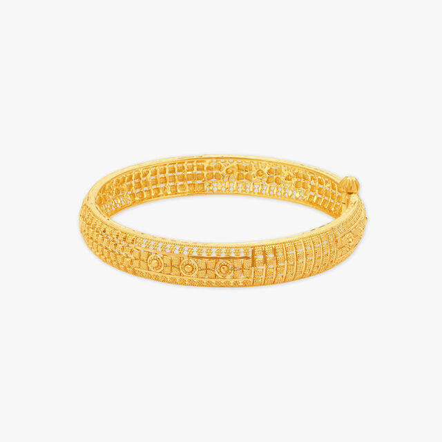 Intricate Jali Work Gold Bangle
