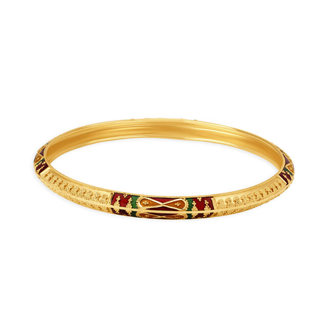 Stylish Textured Gold Bangle,,hi-res 2