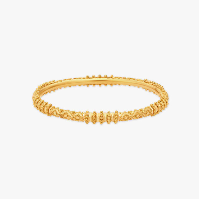 Floral Radiance in Gold Hues Bangle