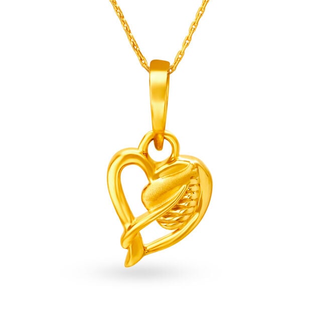 Romantic 22 Karat Yellow Gold Heart Pendant 