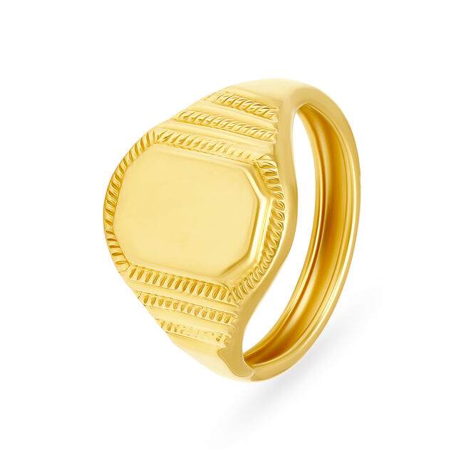 Sublime 22 Karat Yellow Gold Octagon Finger Ring,,hi-res 