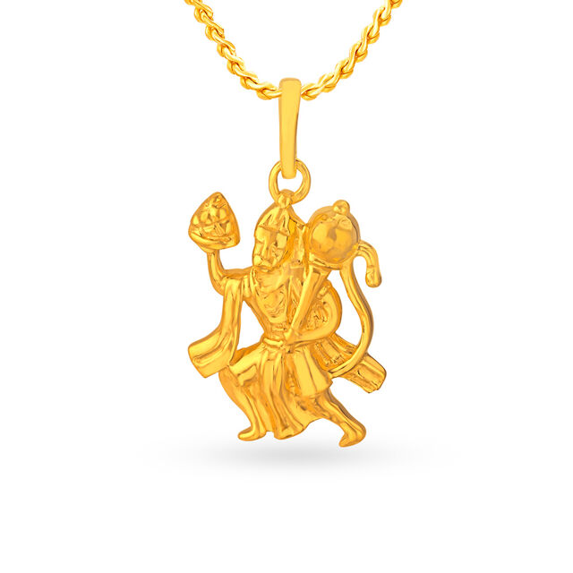22 Karat Yellow Gold Hanuman Pendant 