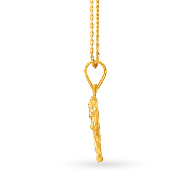 Heavenly 22 Karat Yellow Gold Lord Hanuman Pendant 2