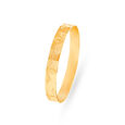 Vintage Yellow Gold Floral Etched Bangle 2