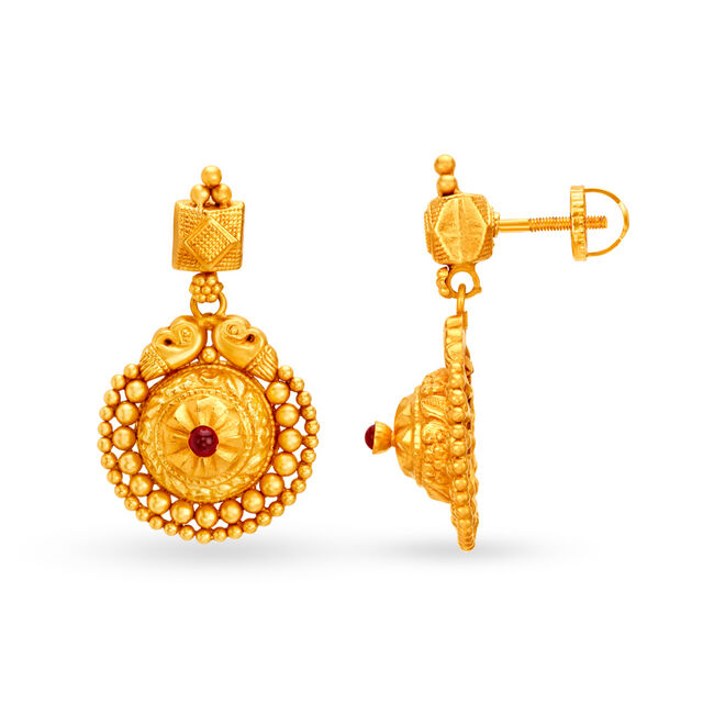 Elegant Gold Antique Drop Earrings,,hi-res
