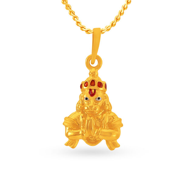 Hanuman Motif Gold Pendant 