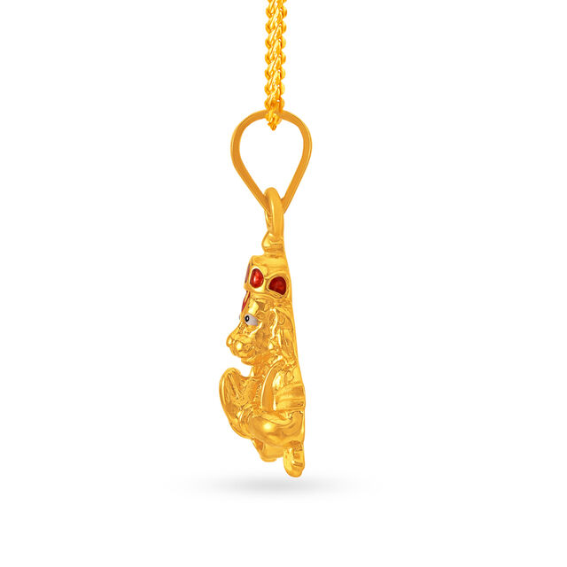 Hanuman Motif Gold Pendant 2