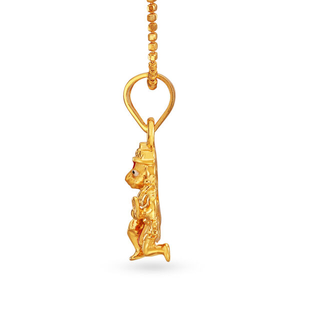 Devotional Gold Hanuman Pendant for Men 2