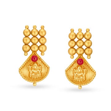 Devotional 22 Karat Yellow Gold Goddess Studs
