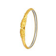 Enchanting Gold Bangle with carved end pieces 2