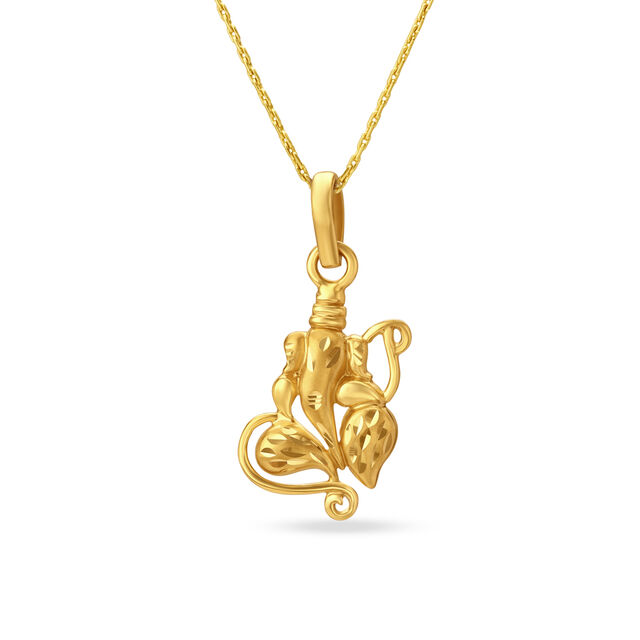 Charming Lord Ganesha Gold Pendant,,hi-res 