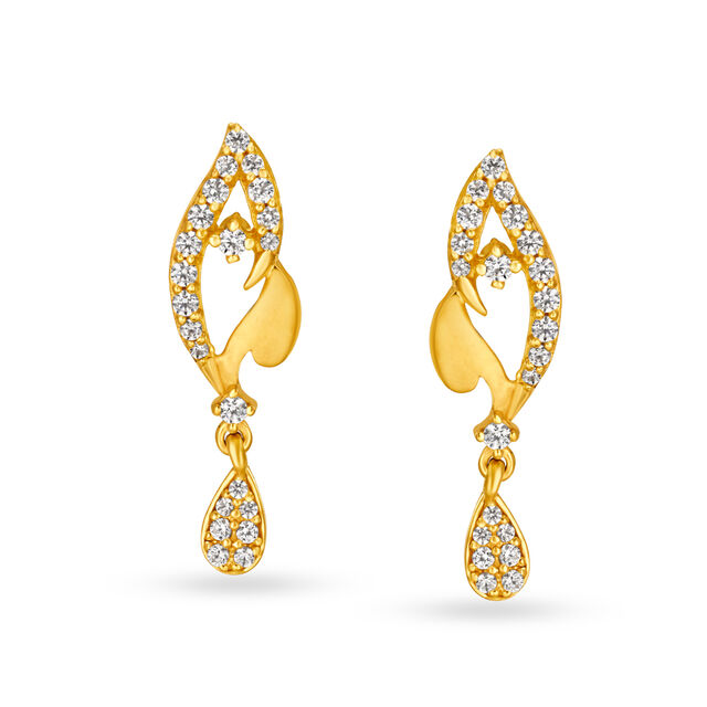 Gleaming 22 Karat Gold Fish Shaped Drop Earrings,,hi-res 