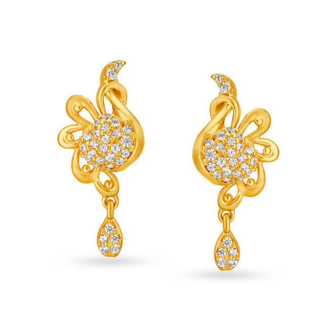 Luxe 22 Karat Yellow Gold And Gemstone Danglers 