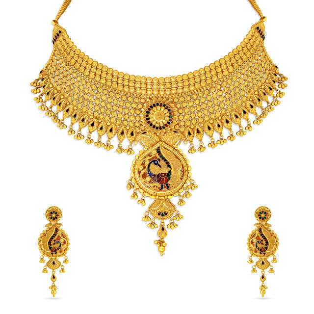 Vibrant Peacock Necklace Set,,hi-res 2