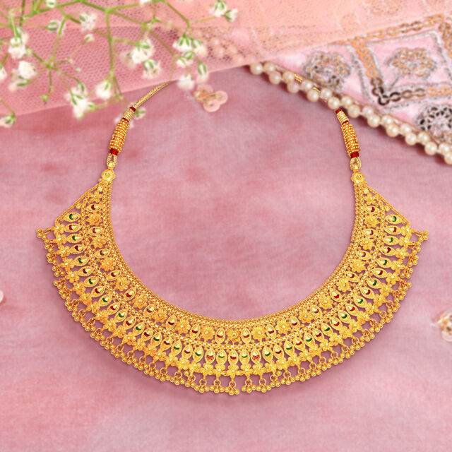 Traditional Gold Necklace Set,,hi-res 