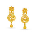 Glittering 22 Karat Yellow Gold Beaded Teardrop Necklace And Earrings Set 4