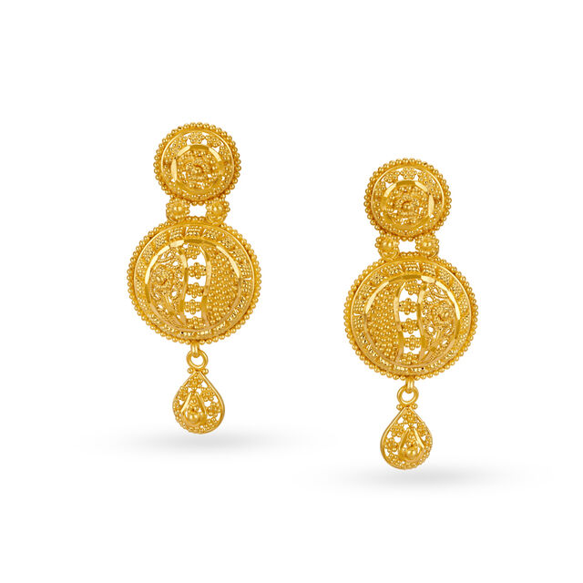 Spellbinding 22 Karat Yellow Gold Filigree Necklace And Earrings Set,,hi-res