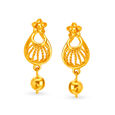 Chic Floral Gold Drop Earrings,,hi-res 