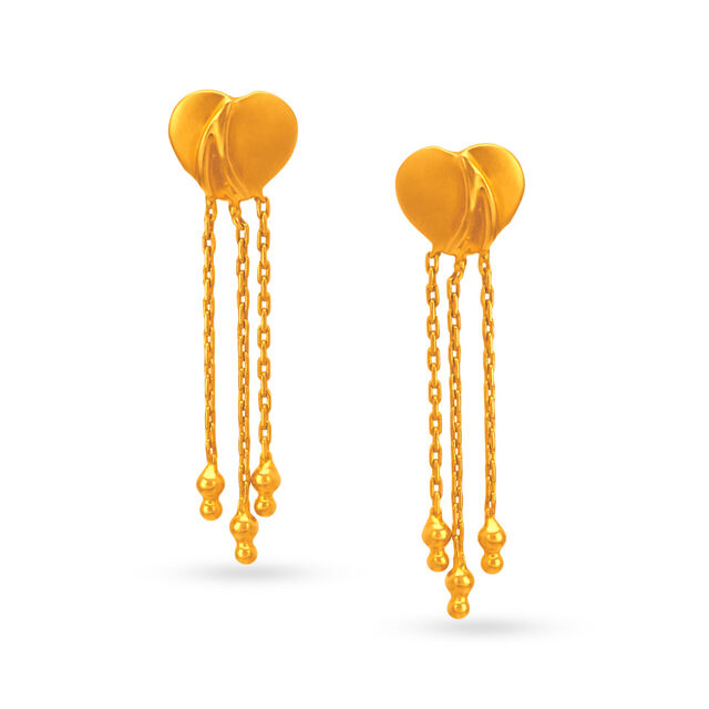 Contemporary 22 Karat Yellow Gold Heart Drops,,hi-res 
